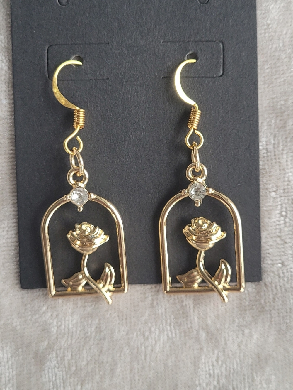 Hand Crafted Enchanted Rose Drop Earrings - Picture 5 of 8